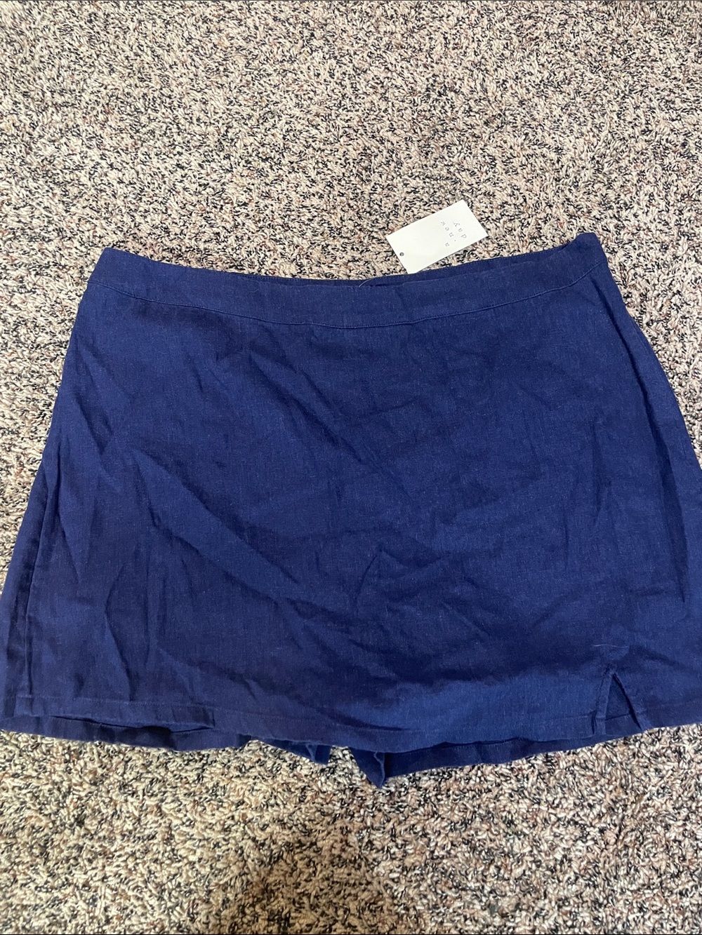 a new day Linen Skort Navy Blue Woman’s Size 14 | NWT